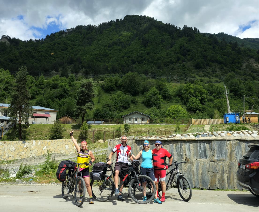 Mestia Svaneti bike — medieval towers and glaciers